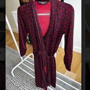 Diane Von Furstenberg Deco Design Wrap Dress